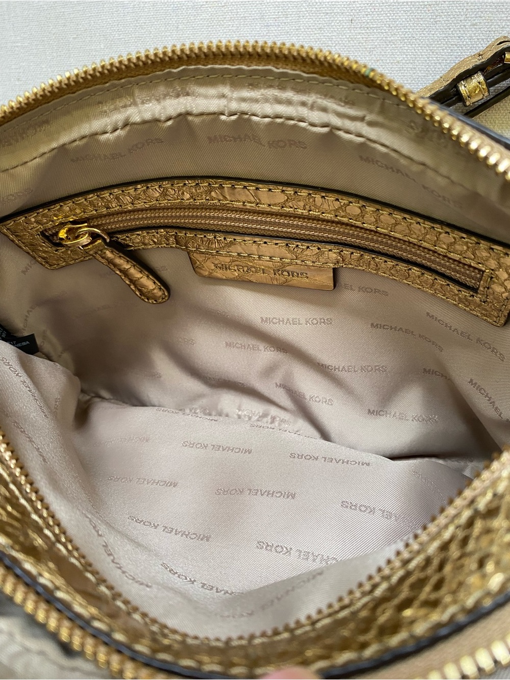 Michael Kors Ginny Embossed Leather Crossbody - Picture 13 of 14